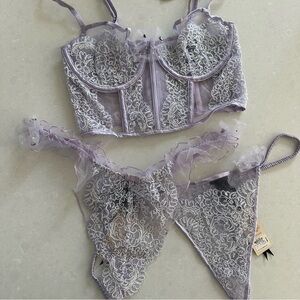 Victoria's Secret Designer Fashion Show 2014 Lilac Bra 34C & Panty L Set